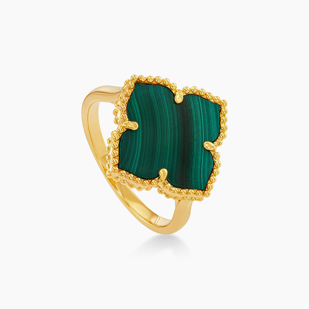 AL-ZAHRA | Malachite Gemstone Ring in 750/18K Yellow Gold 270901124(YG)-MALA