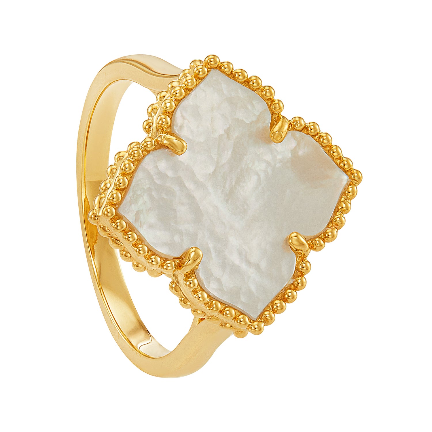 AL-ZAHRA | Mother of Pearl Ring in 750/18K Yellow Gold 270901124(YG)-MOP