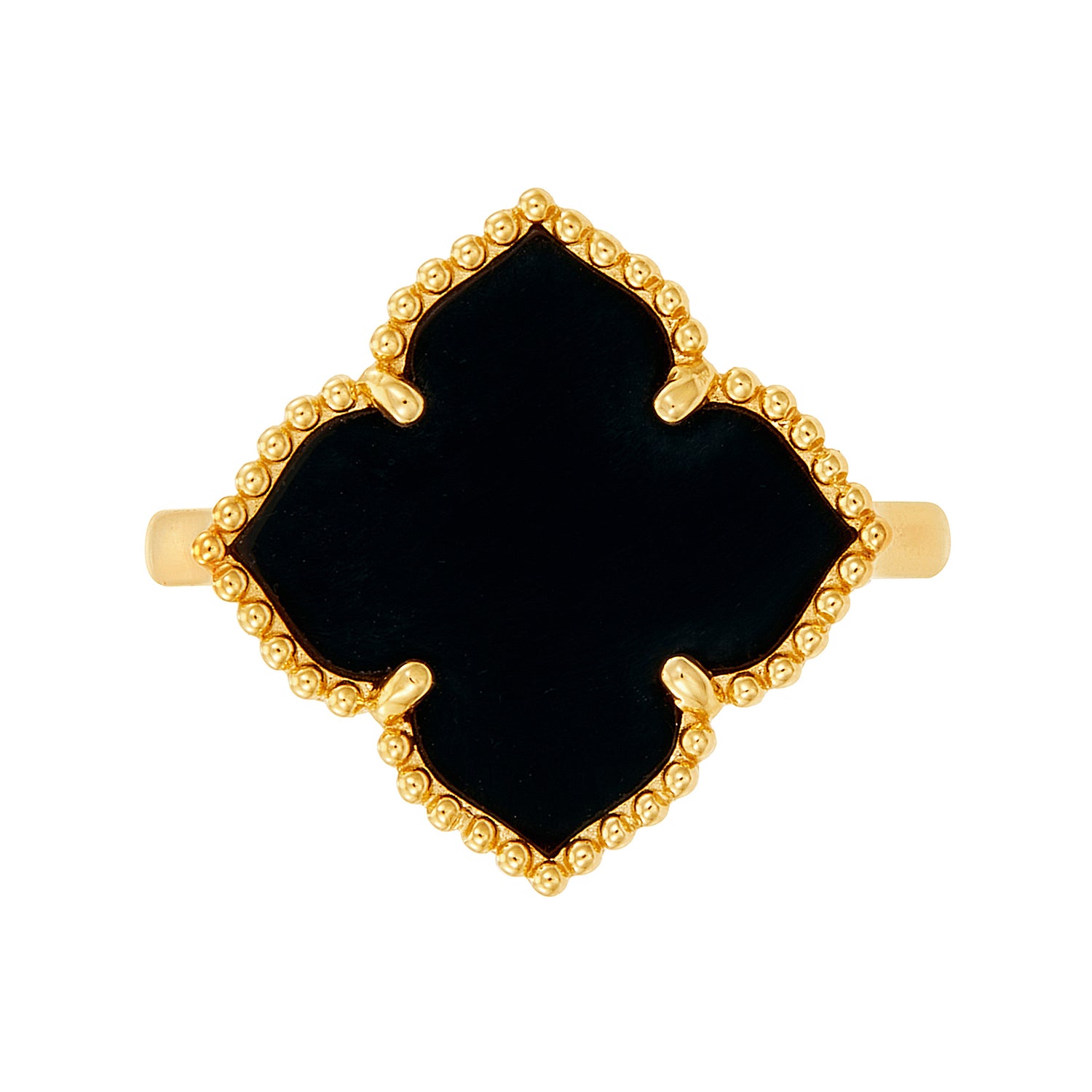 AL-ZAHRA | Onyx Gemstone Ring in 750/18K Yellow Gold 270901124(YG)-ONYX