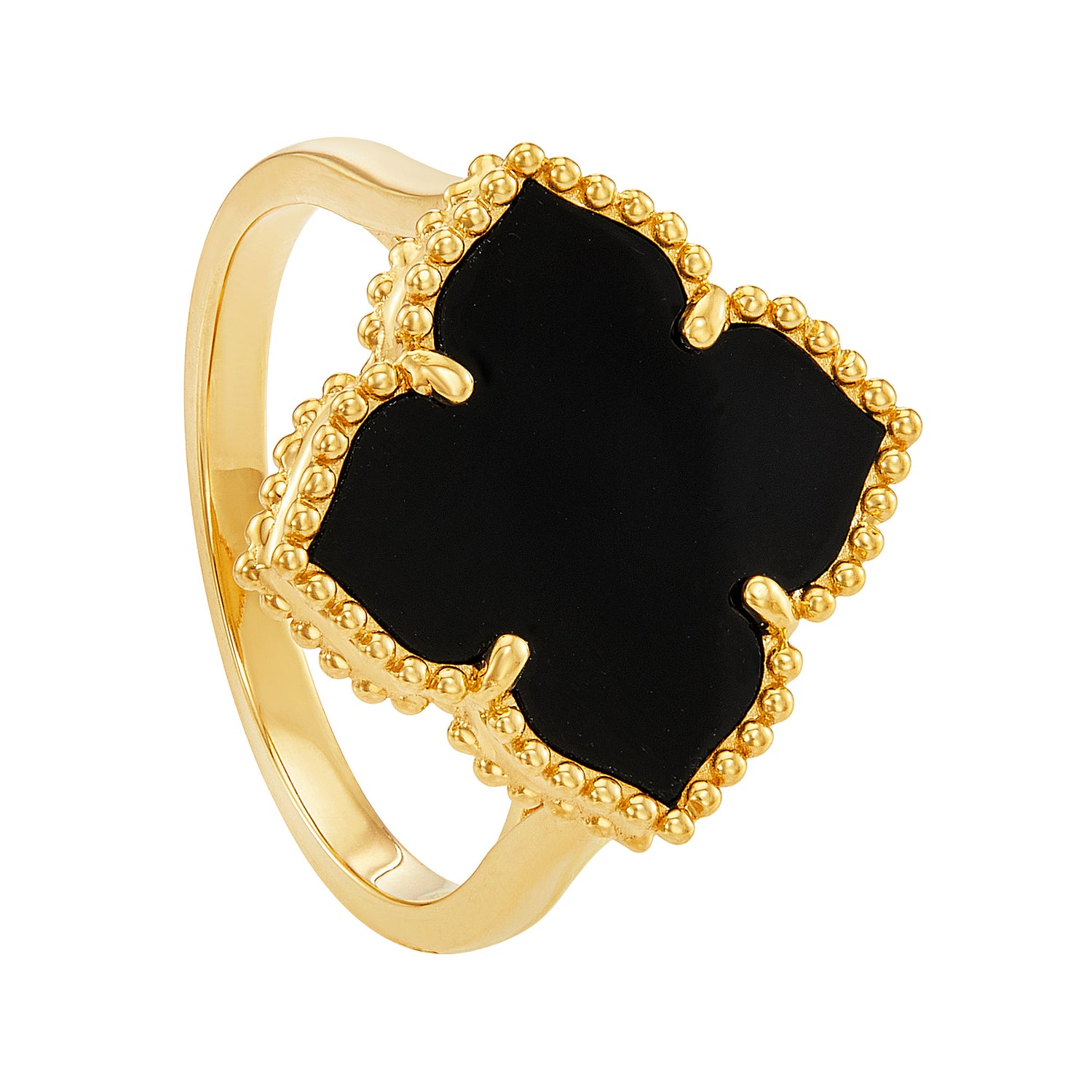 AL-ZAHRA | Onyx Gemstone Ring in 750/18K Yellow Gold 270901124(YG)-ONYX