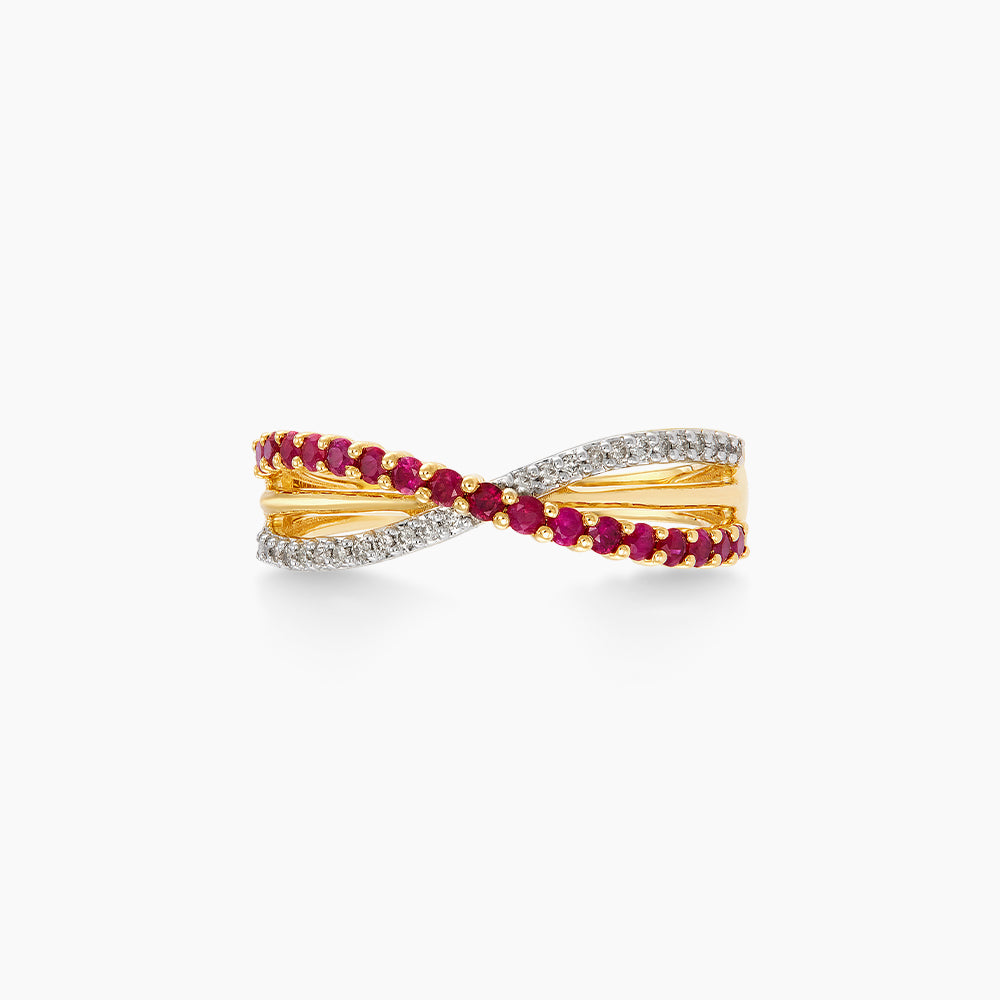 Ruby and Diamond Ring in 375/9K Yellow Gold 271001124-RU