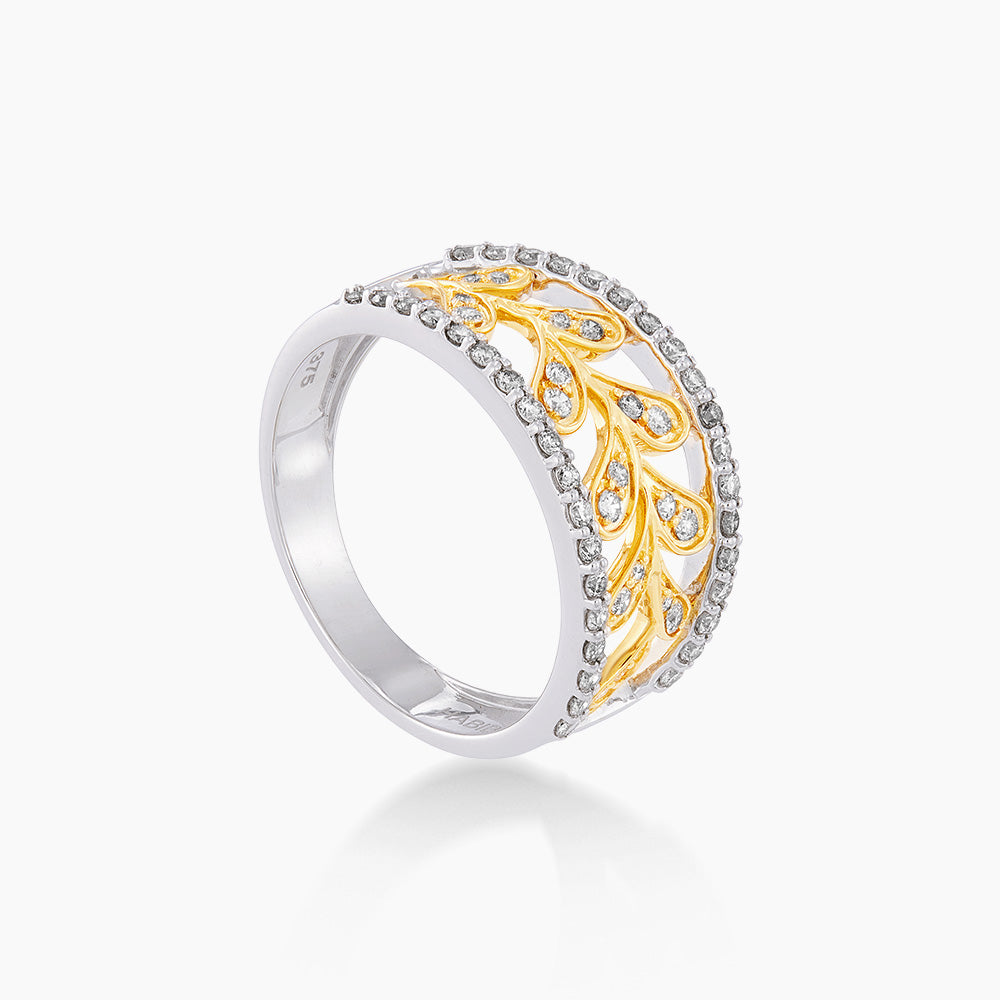 Diamond Ring in 375/9K Yellow and White Gold 271011124