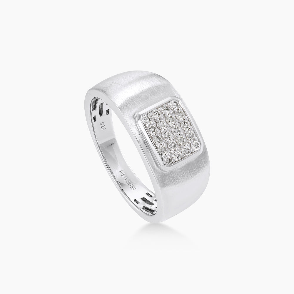 Diamond Men's Ring in 925 Silver Palladium 272020125(PLD)