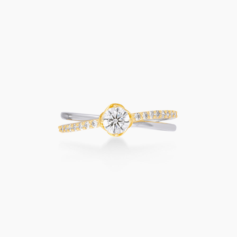 Diamond Ring in 375/9K White and Yellow Gold 272580325