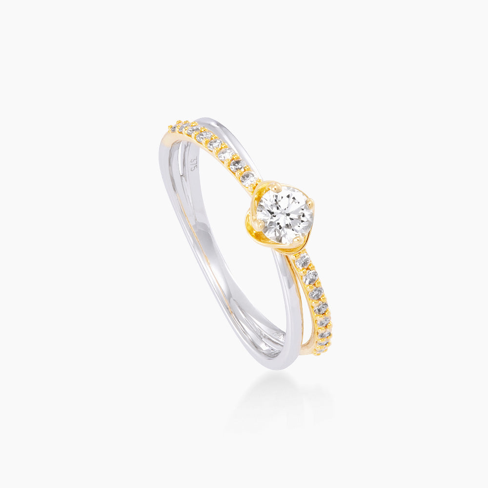 Diamond Ring in 375/9K White and Yellow Gold 272580325