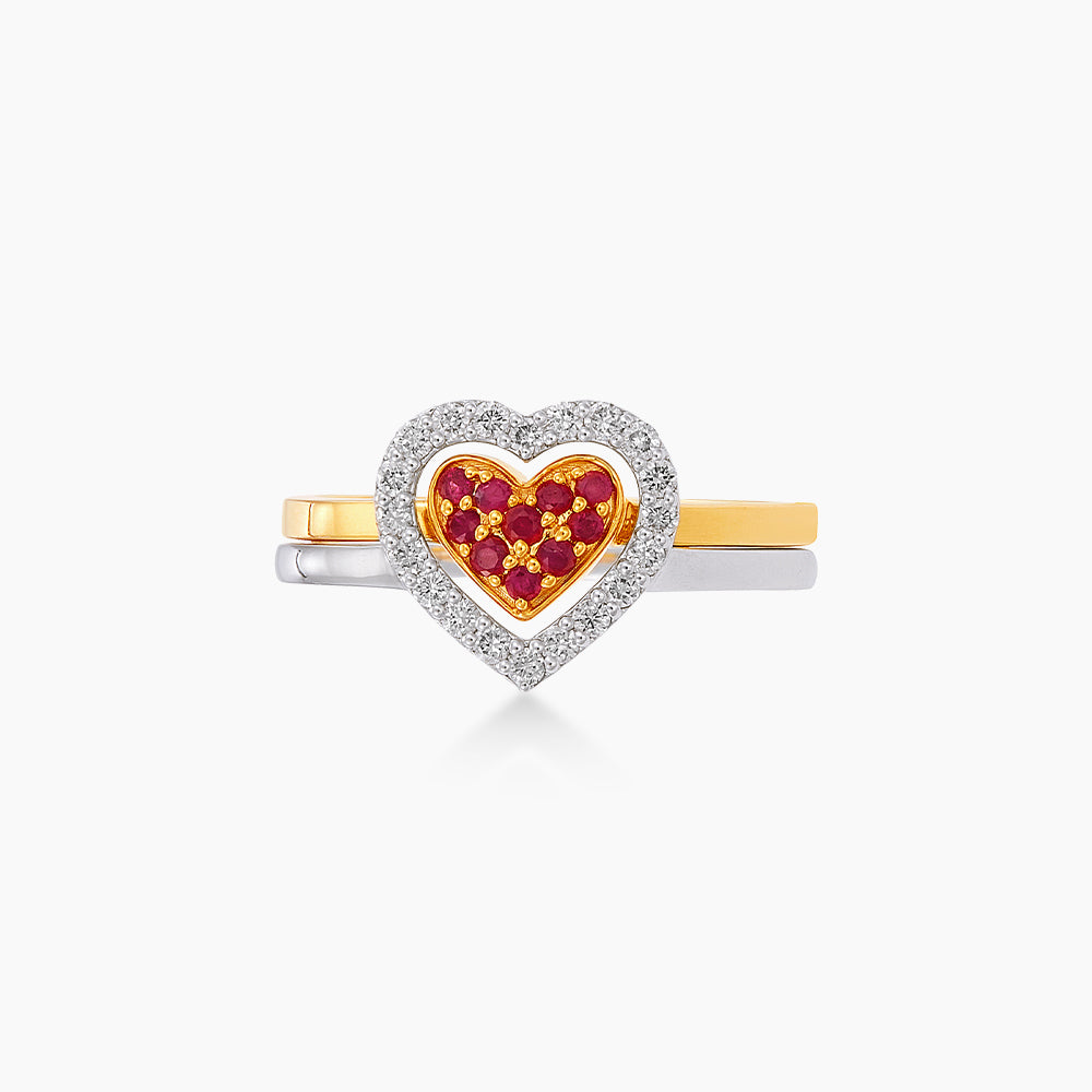 Ruby and Diamond Ring in 375/9K Yellow and White Gold 273250525(YW)-RUBY