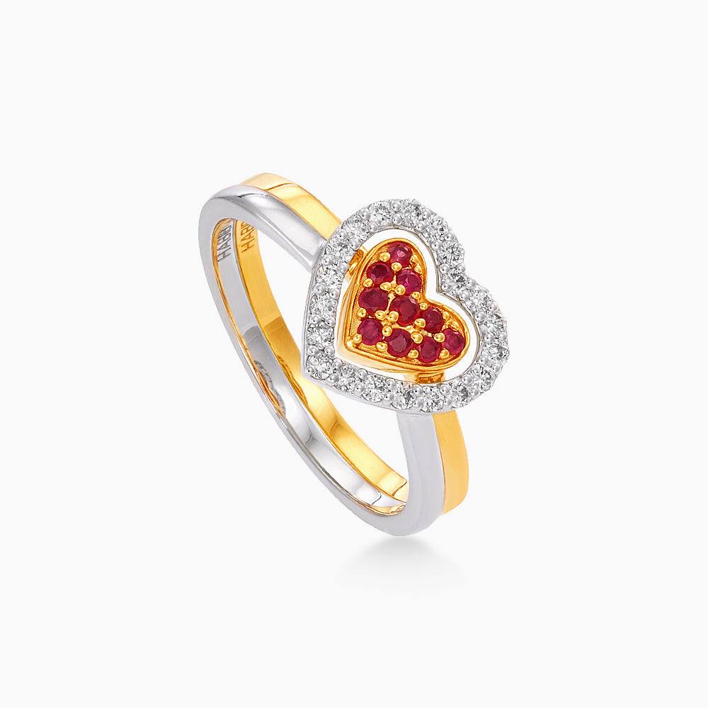 Ruby and Diamond Ring in 375/9K Yellow and White Gold 273250525(YW)-RUBY