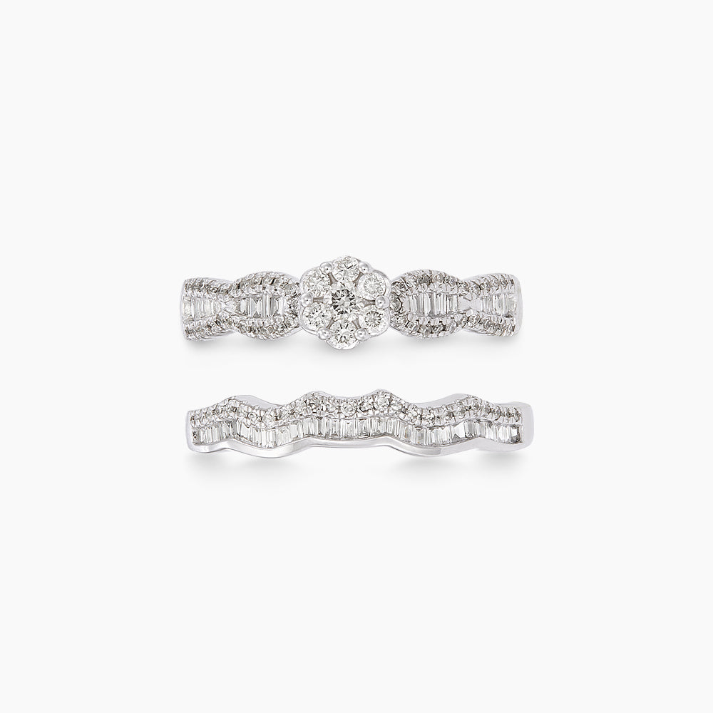 ADORE | Baguette and diamond Ring in 375/9K White Gold 273510625