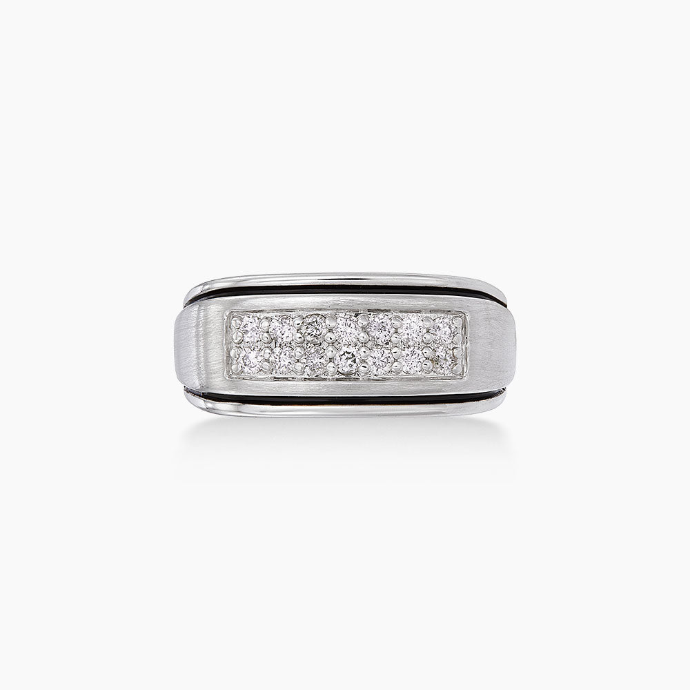 Diamond Men's Ring in 925 Silver Palladium 273960725(PLD)