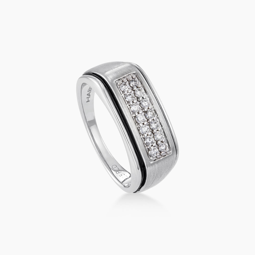Diamond Men's Ring in 925 Silver Palladium 273960725(PLD)