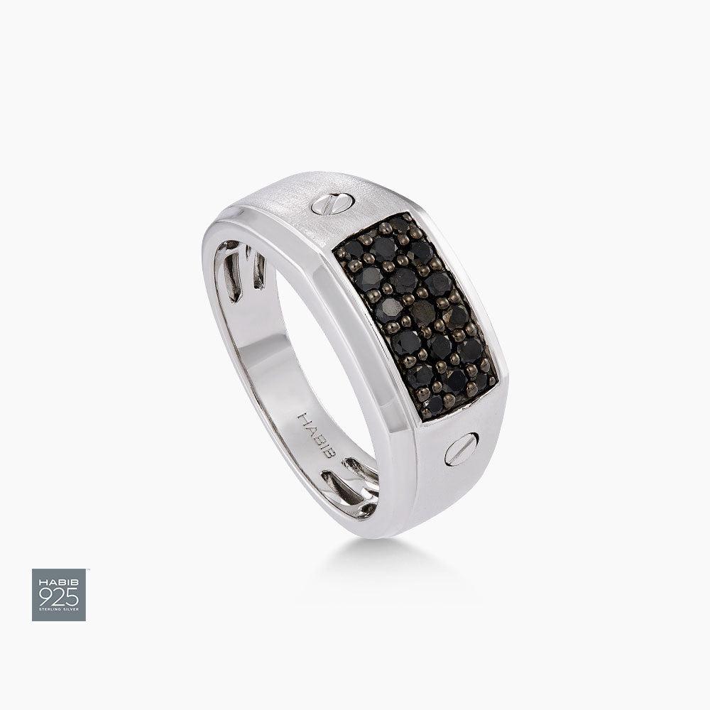 Black Diamond Men's Ring in 925 Silver Palladium 274300126(PLD)