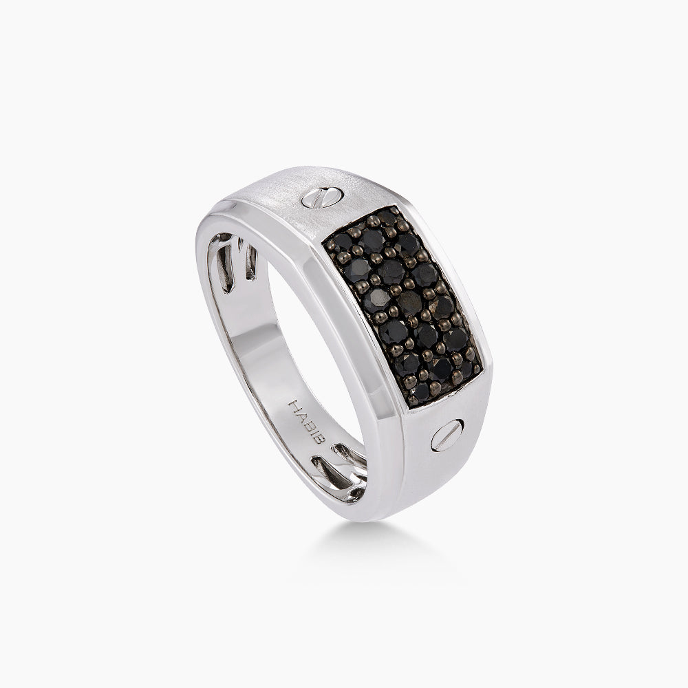 Black Diamond Men's Ring in 925 Silver Palladium 274300126(PLD)
