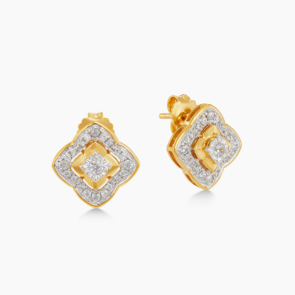 Diamond Earrings in 375/9K Yellow Gold 274310126(E)
