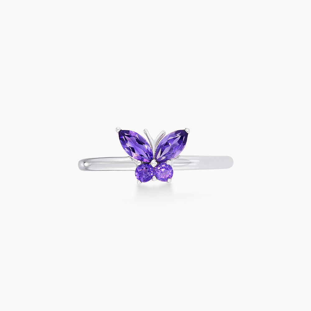 Marquise Amethyst Gemstones Ring in 375/9K White Gold 274340126(R)-AMEH