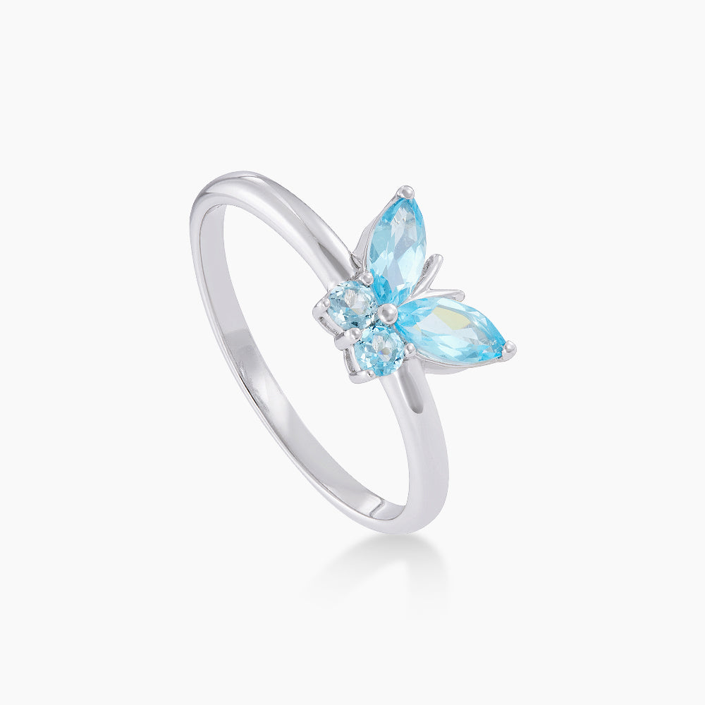 Blue Topaz Gemstones Ring in 375/9K White Gold 274340126(R)-BTOPZ