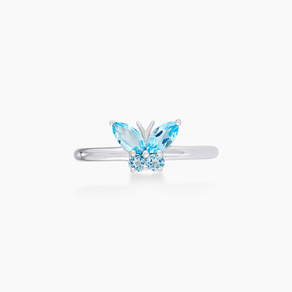 Blue Topaz Gemstones Ring in 375/9K White Gold 274340126(R)-BTOPZ
