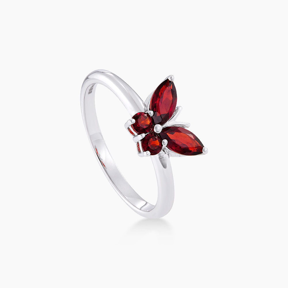 Marquise Garnet Gemstones Ring in 375/9K White Gold 274340126(R)-GARN