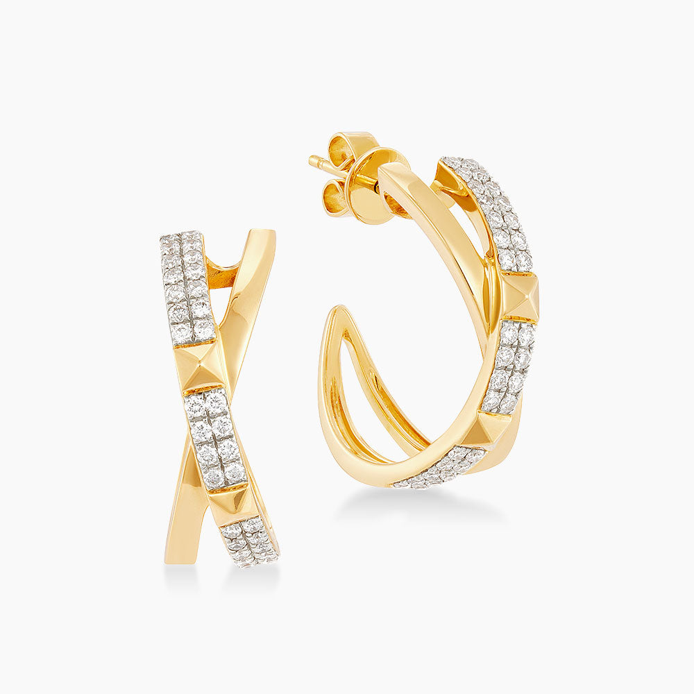 Diamond Earrings in 750/18K Yellow Gold 274480126(E)