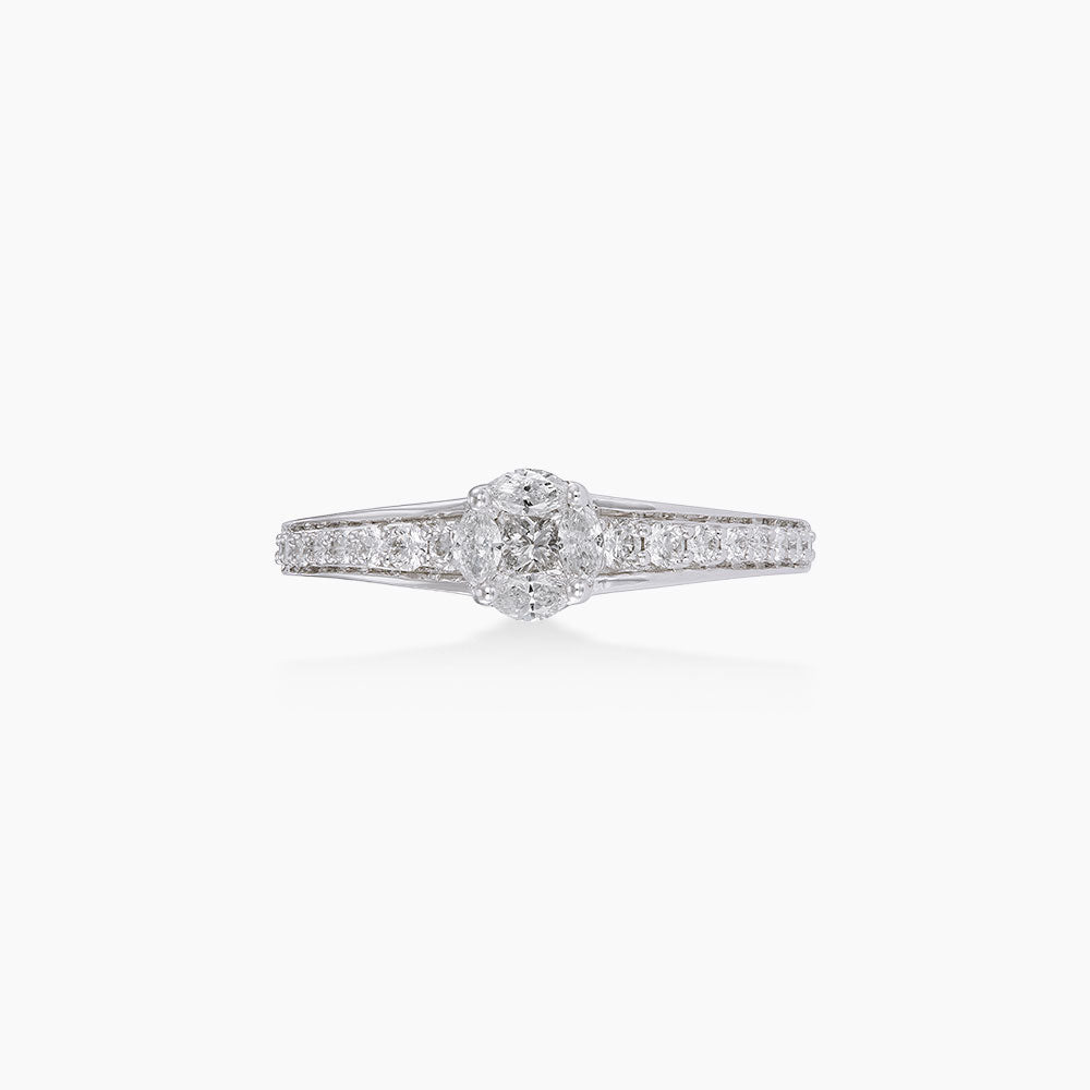 Empress | Marquise, Princess and Diamond Ring in 750/18K White Gold 274630226