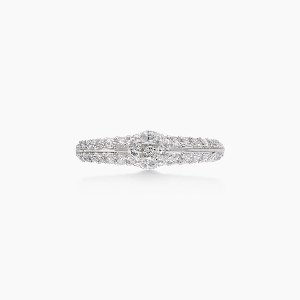 Empress | Marquise, Princess and Diamond Ring in 750/18K White Gold 274640226