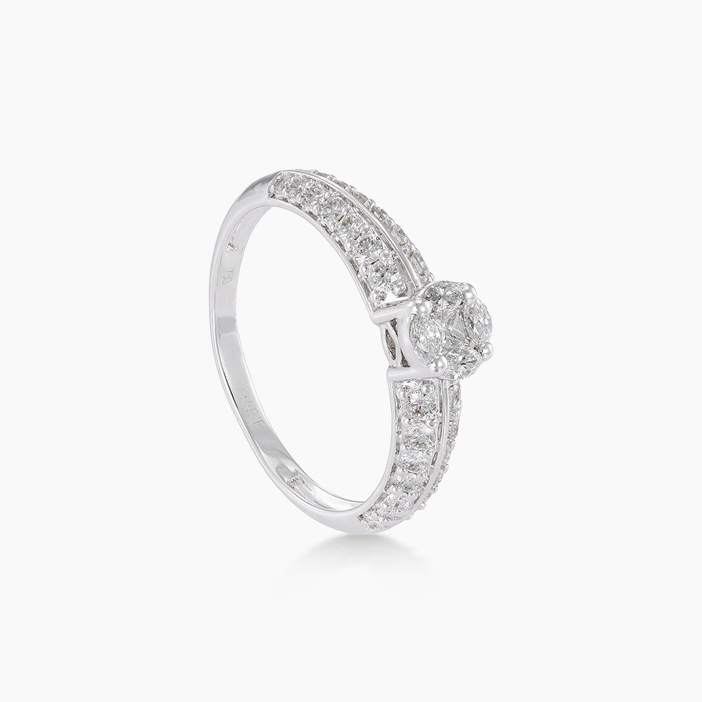 Empress | Marquise, Princess and Diamond Ring in 750/18K White Gold 274640226