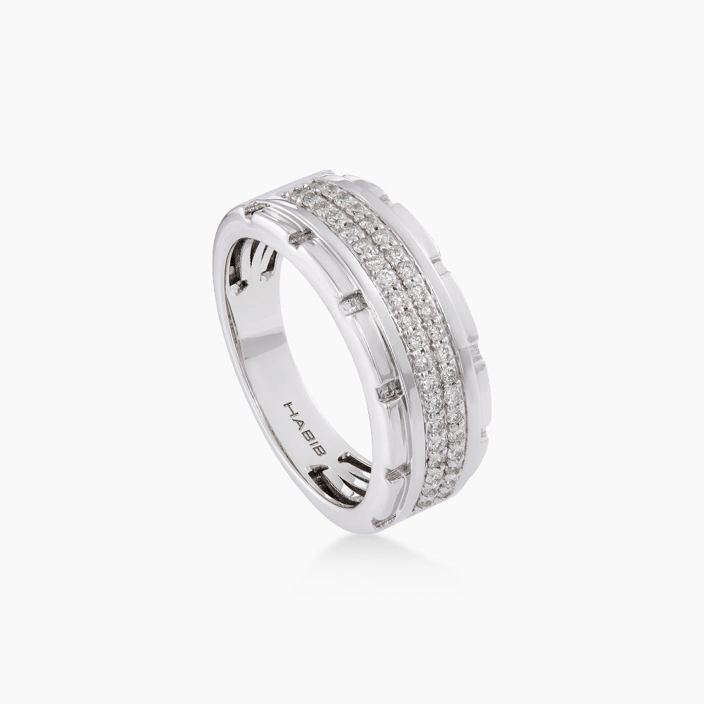 Diamond Men's Ring in 925 Silver Palladium 275320626(PLD)