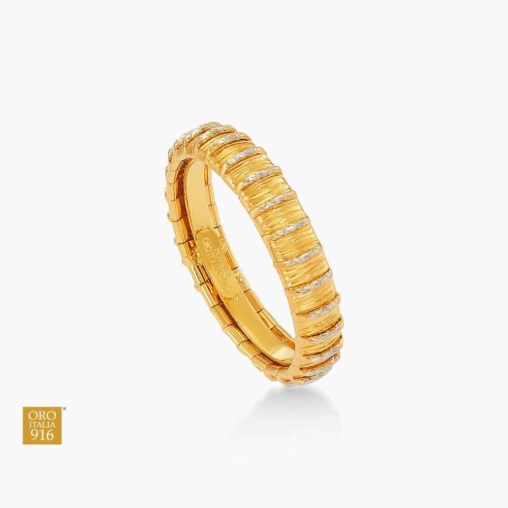 Oro Italia 916 Yellow and White Gold Ring GR62120426(4YW)-BI (22K Gold)
