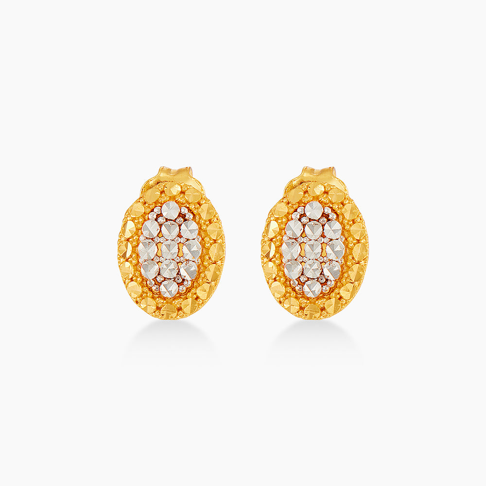 LUMINA | Oro Italia 916 Yellow and White Gold Earrings GE78050426(YW)-BI (22K Gold)