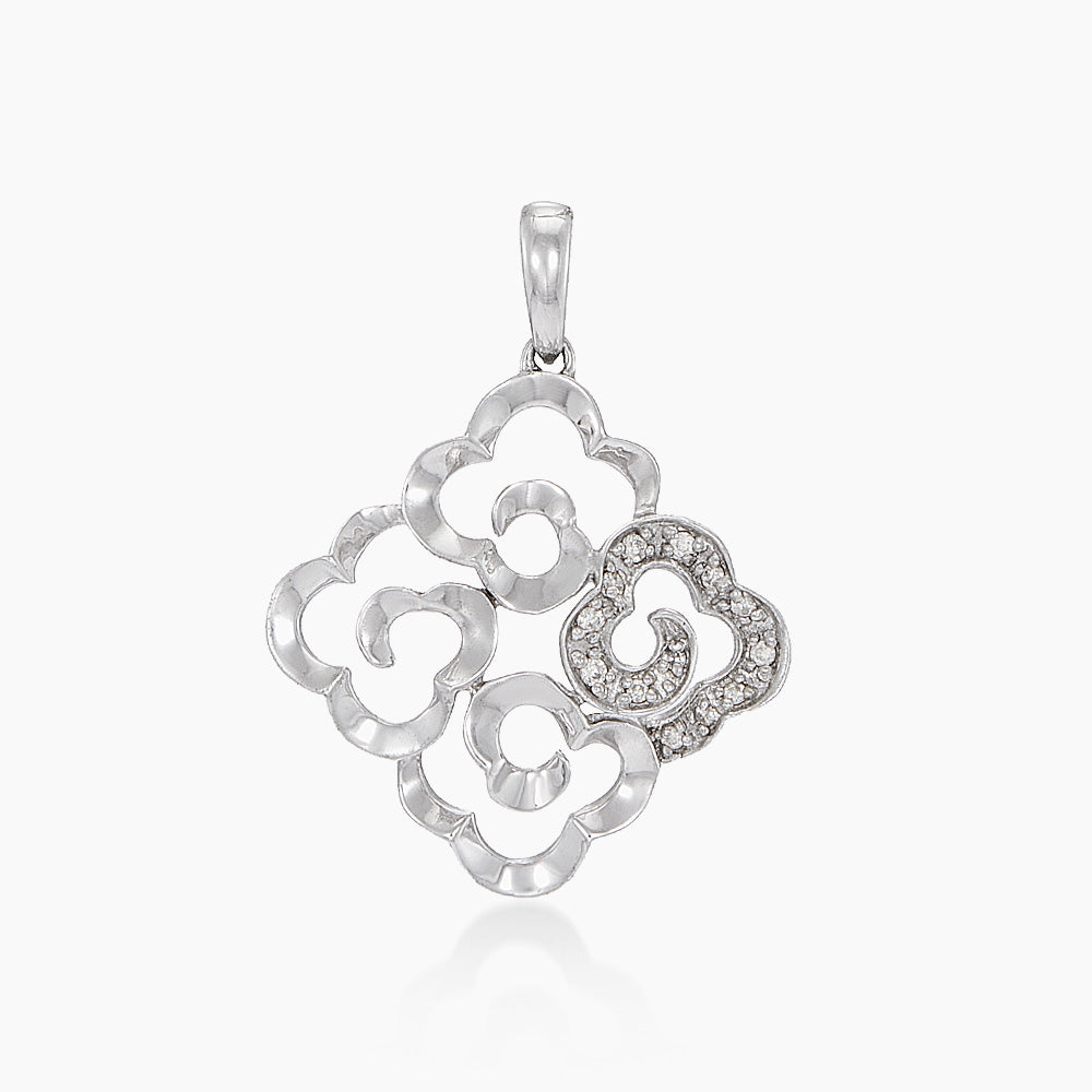 Diamond Pendant in 375/9K White Gold 34973