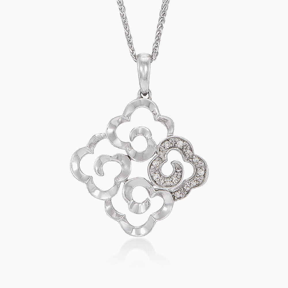 Diamond Pendant in 375/9K White Gold 34973