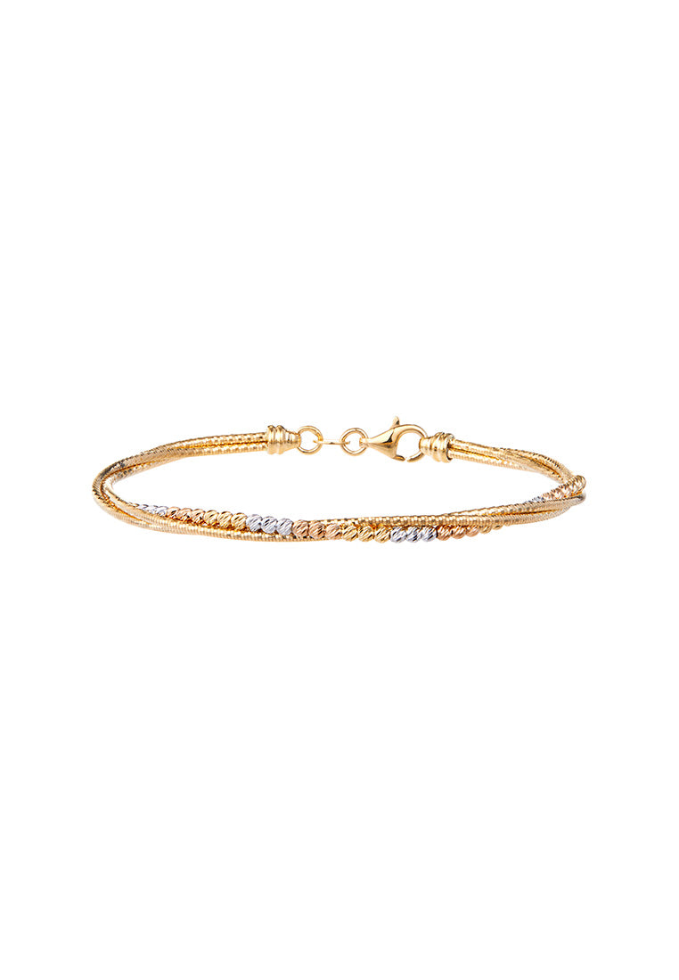 CAVO | Oro Italia 916 Yellow White and Rose Gold Bangle GB8512-TI