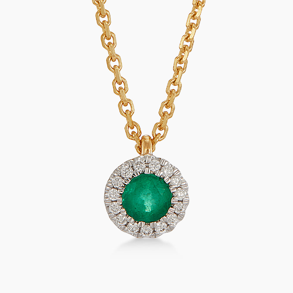 Emerald Diamond Necklace in 375/9K Yellow Gold 561600326