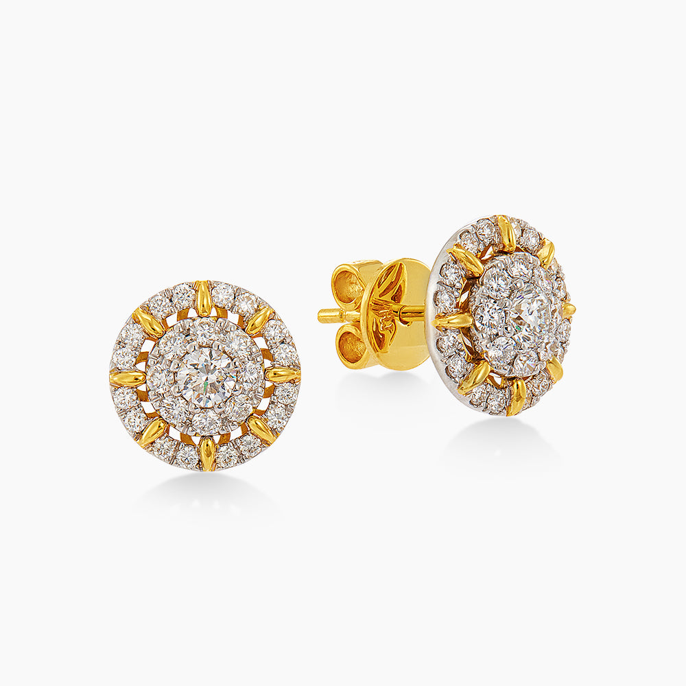 Diamond Earrings in 750/18K Yellow and White Gold 274910426(E)