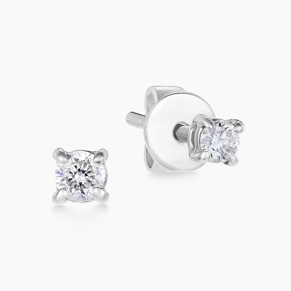 Diamond Stud Earrings in 375/9K White Gold 44902(9C)-9-WG