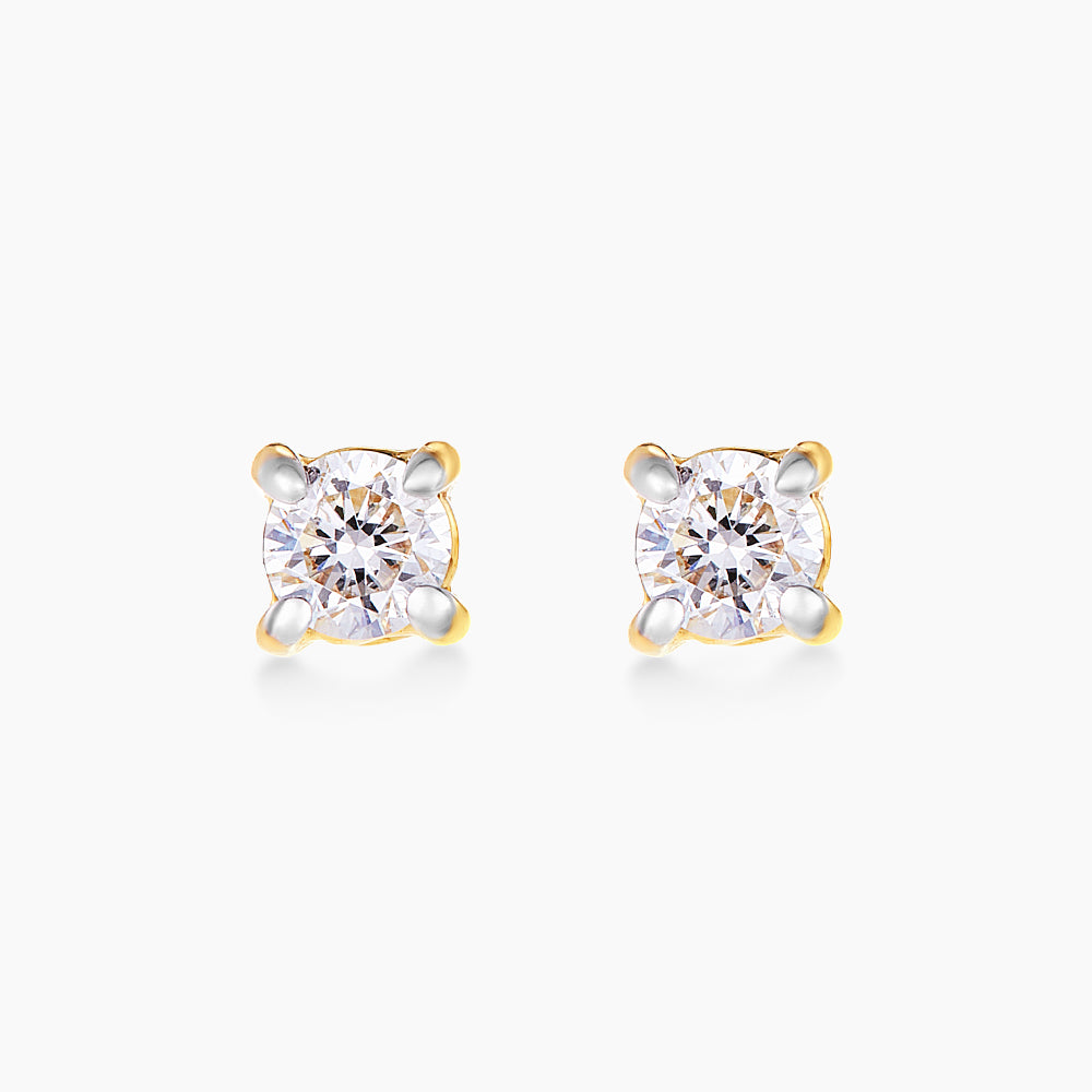 Round Diamond Stud Earrings in 375/9K Yellow Gold 44902(9C)-9