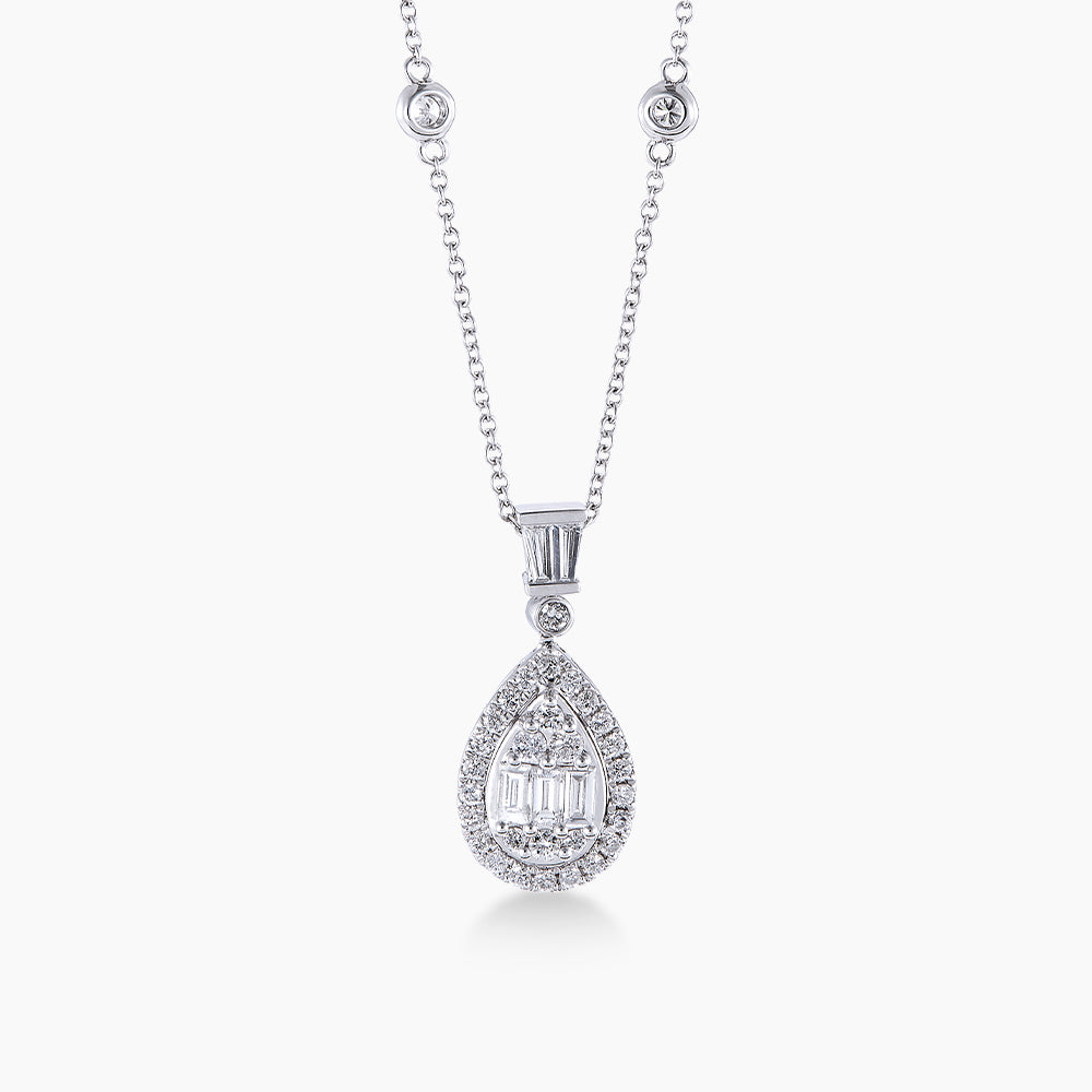 Diamond Necklace in 750/18K White Gold 457140323(N)