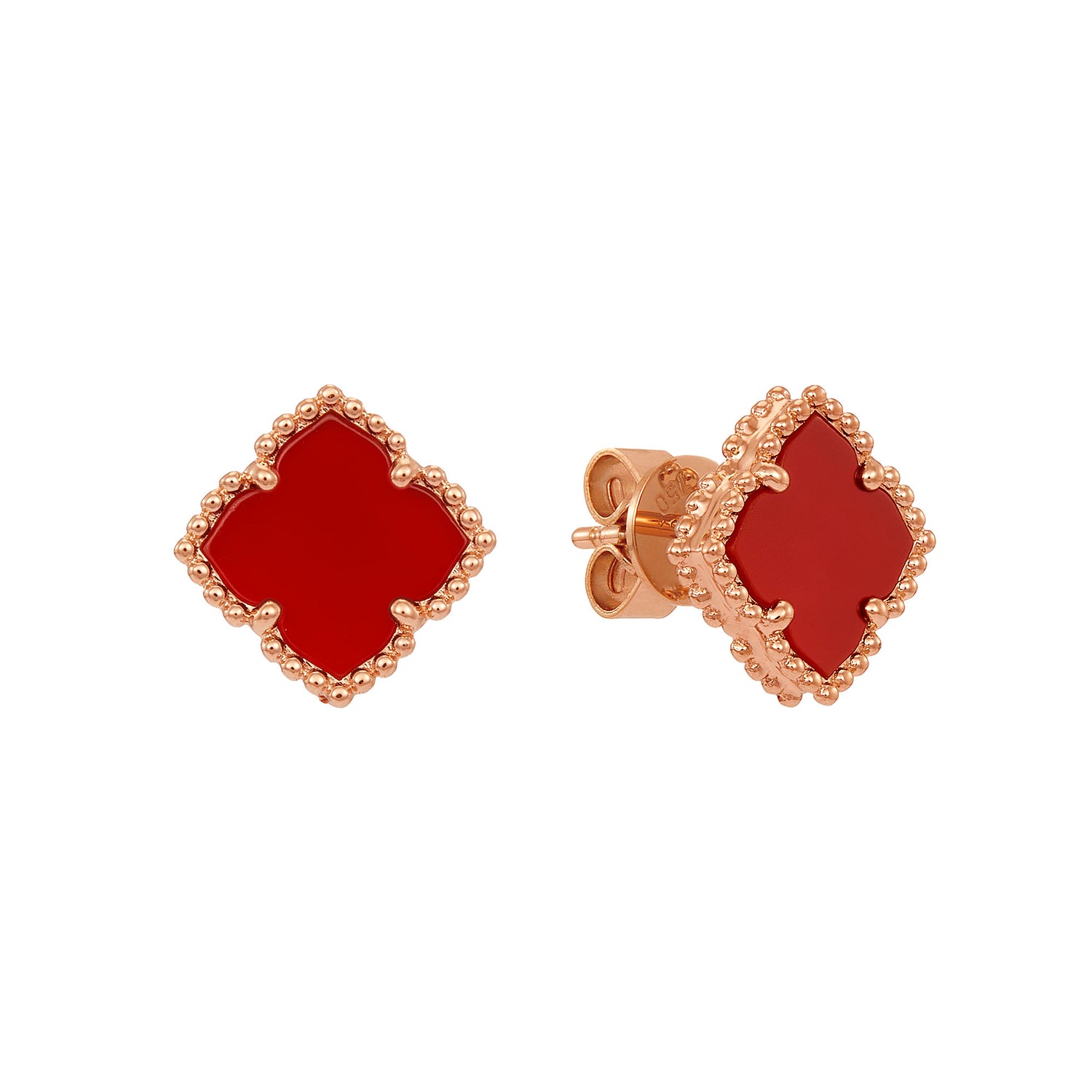 Carnelian Earrings in 750/18K Rose Gold 457800125(RG)-CARN