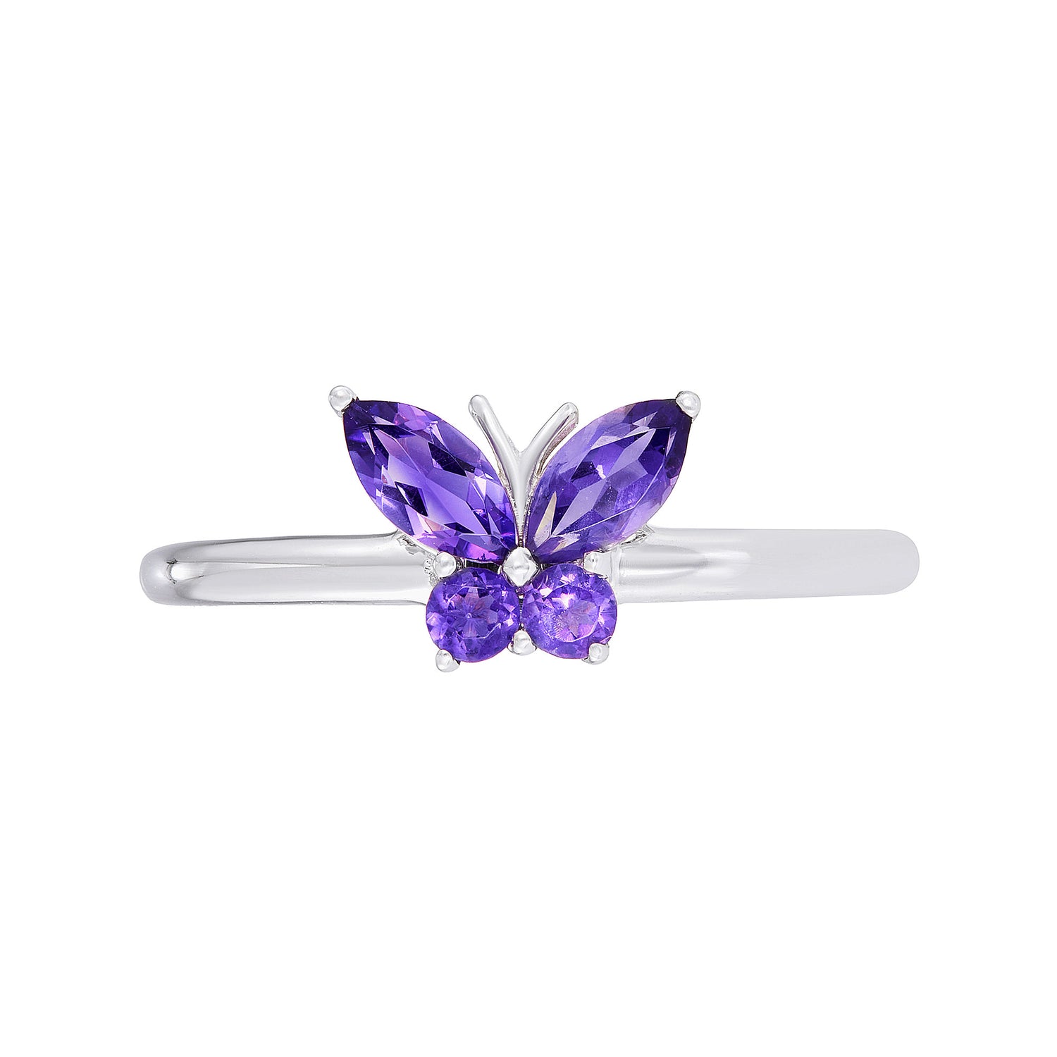 Marquise Amethyst Gemstones Ring in 375/9K White Gold 274340126(R)-AMEH