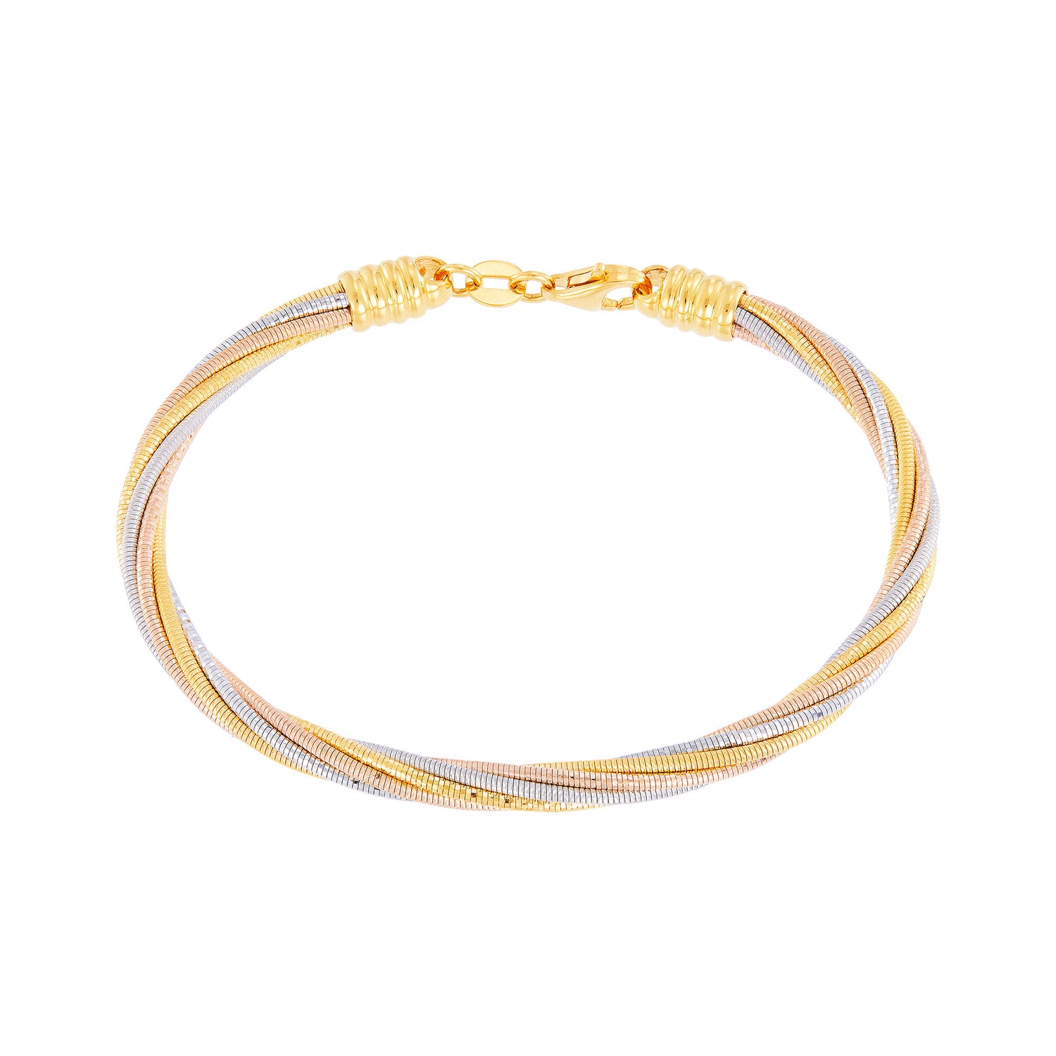 CAVO | Oro Italia 916 Yellow, White and Rose Gold Bangle GB89531122-TI (22K Gold)