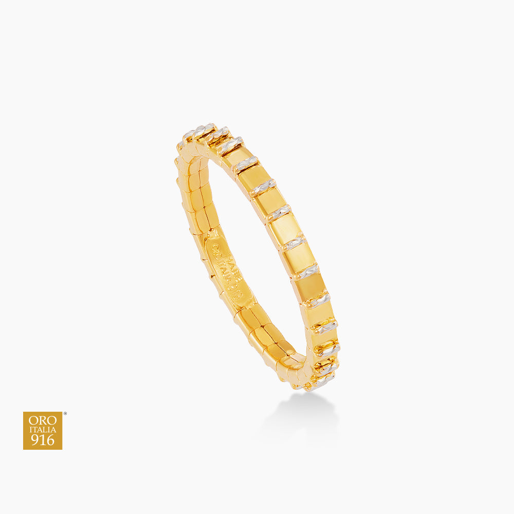 Oro Italia 916 Yellow and White Gold Ring GR62130426(2YW)-BI (22K Gold)