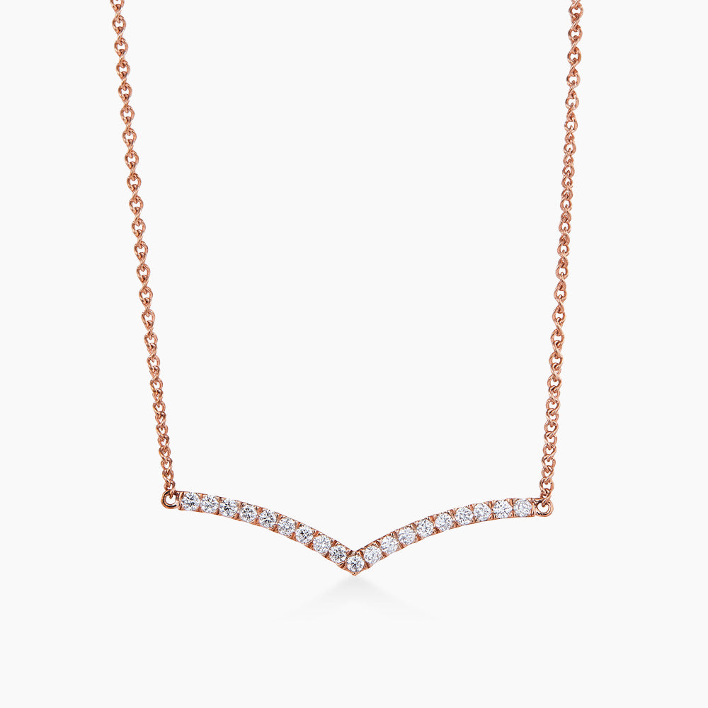 Round Diamond Necklace in 375/9K Rose Gold 557890520