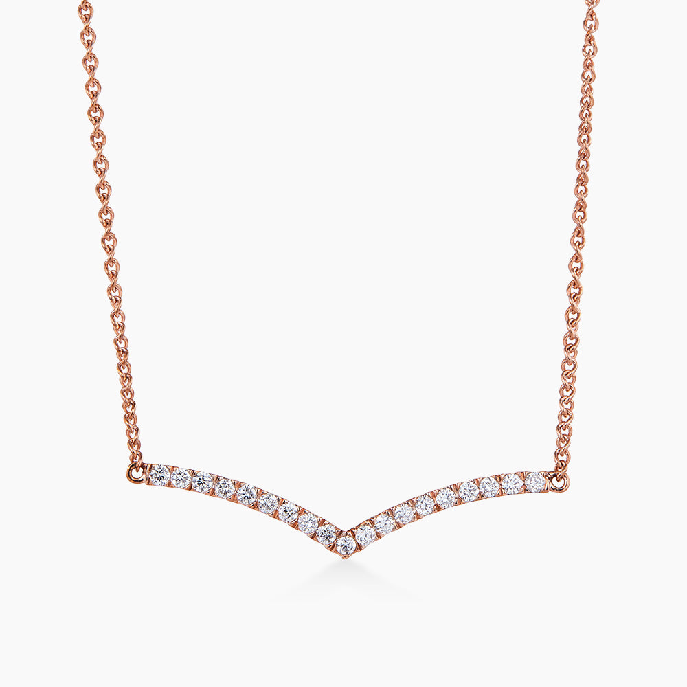 Round Diamond Necklace in 375/9K Rose Gold 557890520