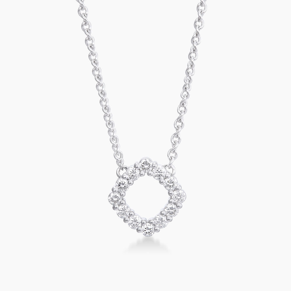 Round Diamond Necklace in 750/18K White Gold 559580922