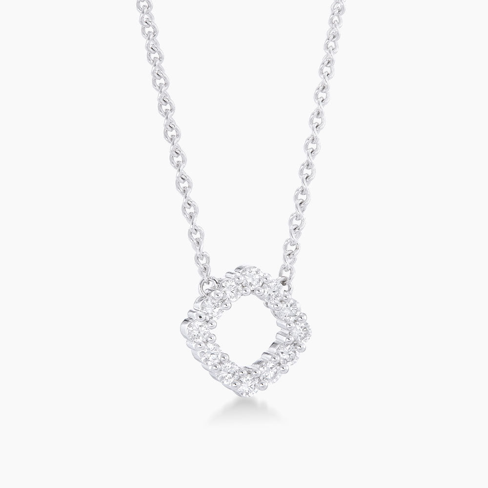 Round Diamond Necklace in 750/18K White Gold 559580922
