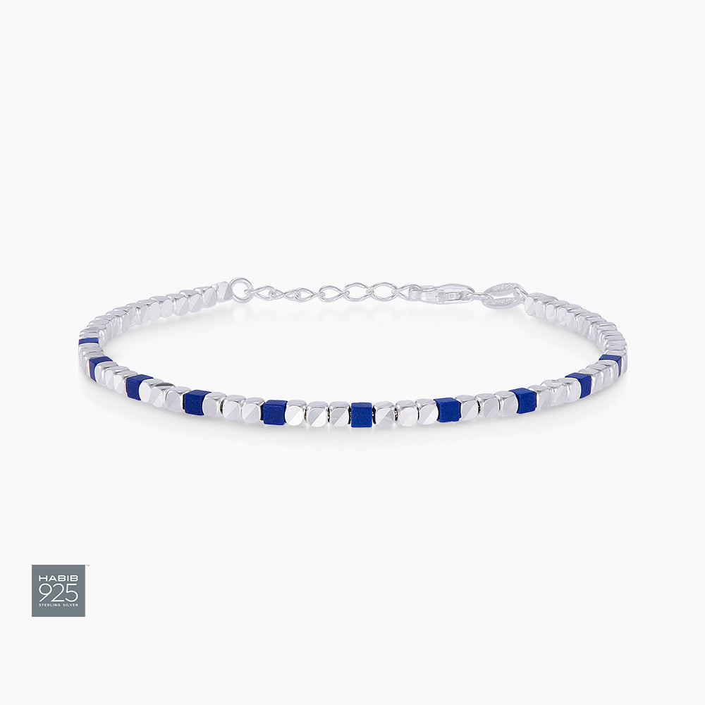 925 Lapiz Lazuli Coloured Stone Bracelet CJ-5-BR CHM 10LP(W)