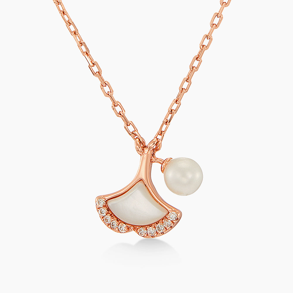 925 Diamond and Mother Of Pearl Necklace 561730826