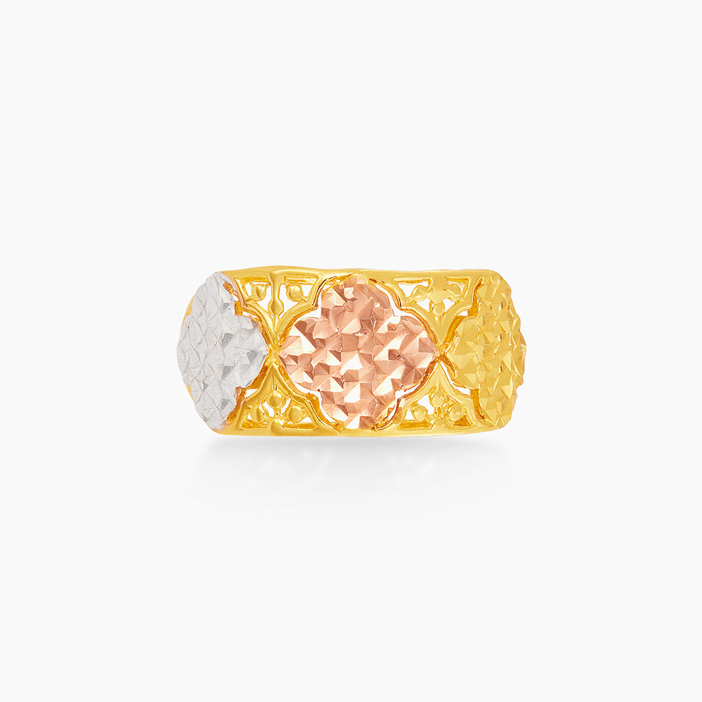916/22K Yellow, White and Rose Gold Ring 6200194YWR