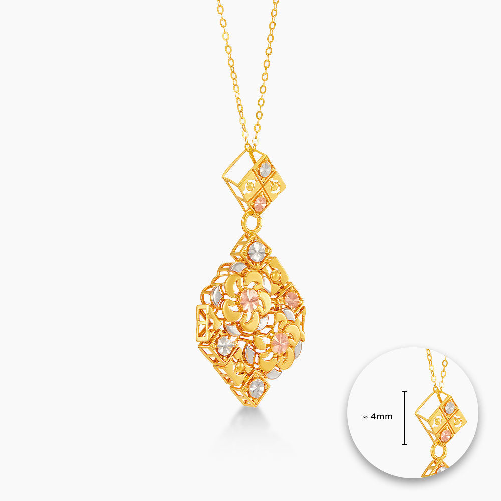 916/22K Yellow, White and Rose Gold Pendant 6200011YWR(P1)