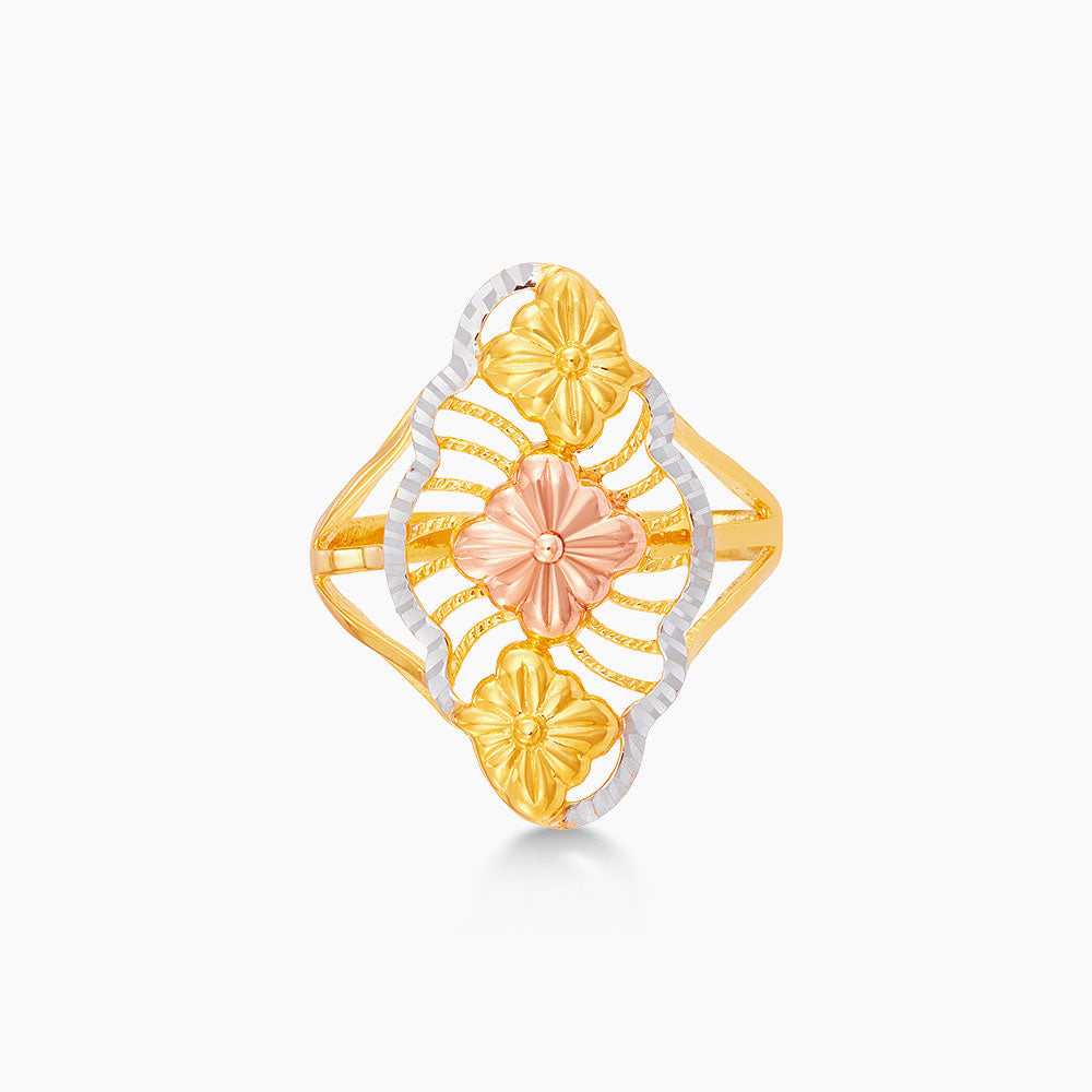 916/22K Yellow, Rose and White Gold Ring 6200012YWR(R1)