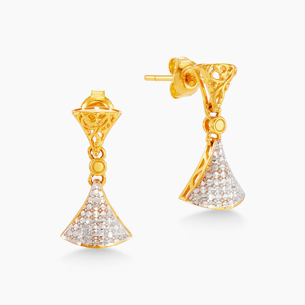 916/22K Yellow and White Gold Earrings 6200015YW(E)